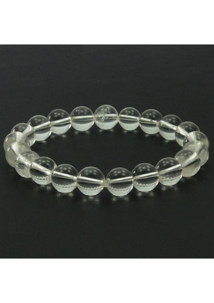 8 mm Kristal Kuvars Doğal Taş Unisex Bileklik fırsatları
