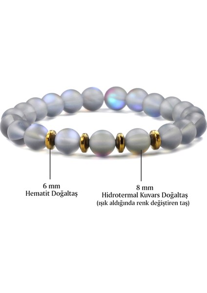 8 mm Hidrotermal Kuvars Doğal Taş Kadın Bileklik fiyatları
