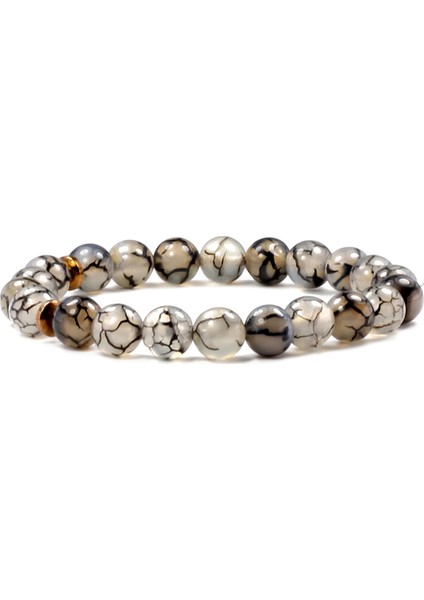 8 mm Siyah Çizgili Akik Doğal Taş Kadın Bileklik indirimleri