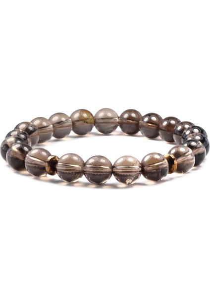 8 mm Dumanlı Kuvars Doğal Taş Kadın Bileklik