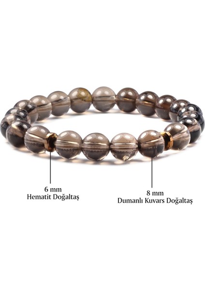 8 mm Dumanlı Kuvars Doğal Taş Kadın Bileklik fiyatları
