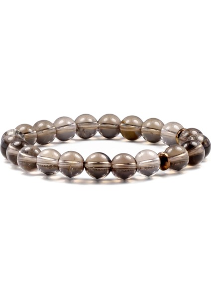 8 mm Dumanlı Kuvars Doğal Taş Kadın Bileklik modelleri