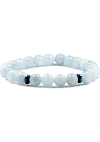 8 mm Akuamarin Doğal Taş Kadın Bileklik