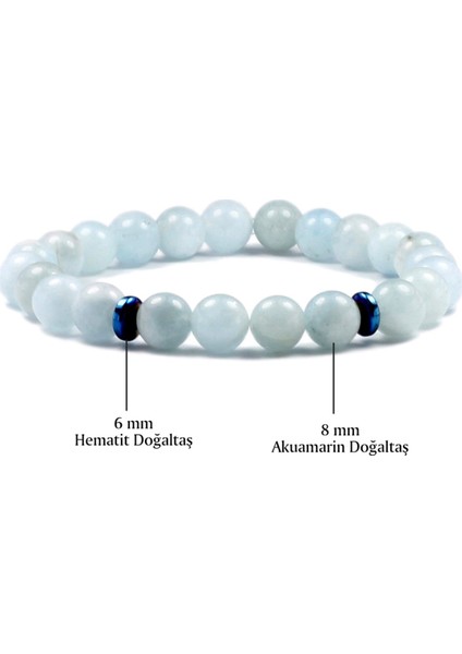 8 mm Akuamarin Doğal Taş Kadın Bileklik fiyatları