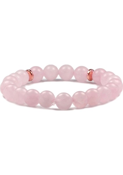8 mm Pembe Kuvars Doğal Taş Kadın Bileklik fırsatları