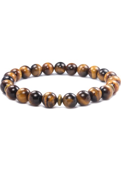 8 mm Kaplangözü Doğal Taş Unisex Bileklik