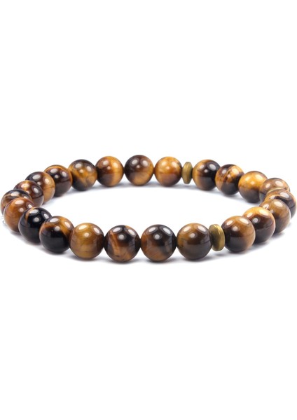 8 mm Kaplangözü Doğal Taş Unisex Bileklik modelleri