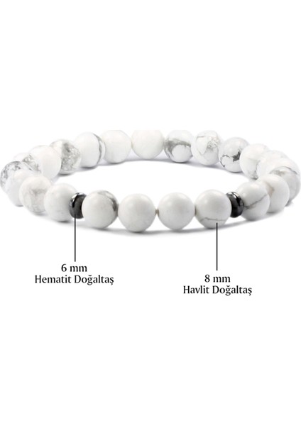 8 mm Havlit Doğal Taş Unisex Bileklik fiyatları