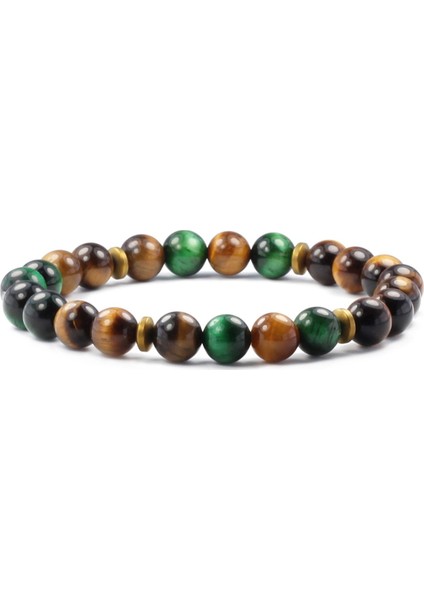 8 mm Kaplangözü Doğal Taş Unisex Bileklik modelleri