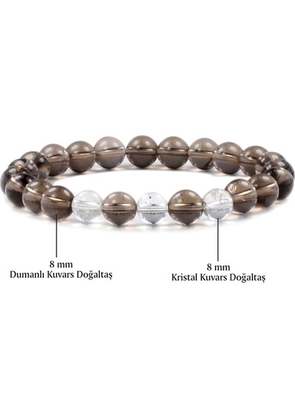 8 mm Dumanlı Kuvars Kristal Kuvars Doğal Taş Unisex Bileklik fiyatları
