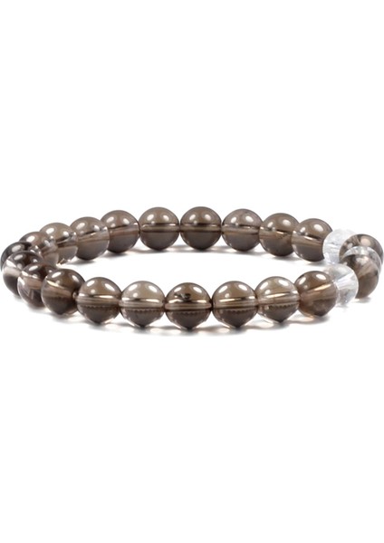 8 mm Dumanlı Kuvars Kristal Kuvars Doğal Taş Unisex Bileklik modelleri