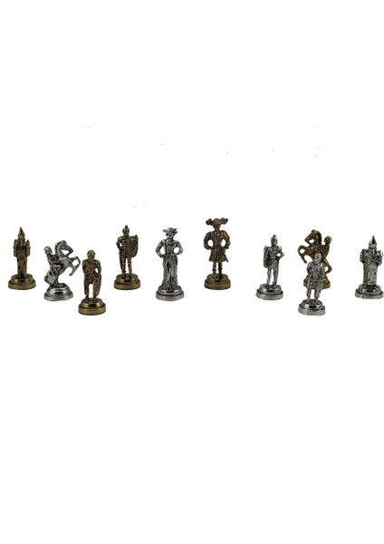 Orta Boy Metal İspanyol Satranç Taşı Parlak