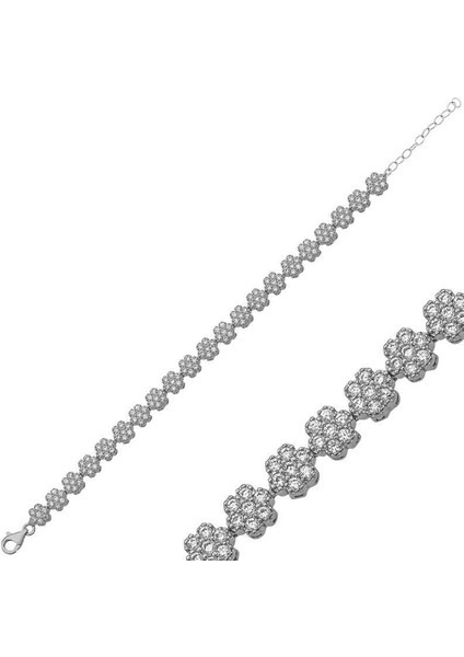 ​Gümüş Çiçek Bayan Bileklik