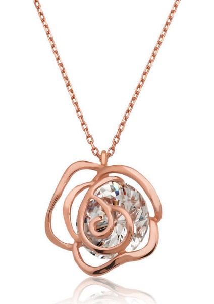 ​Gümüş Gül Bayan Kolye