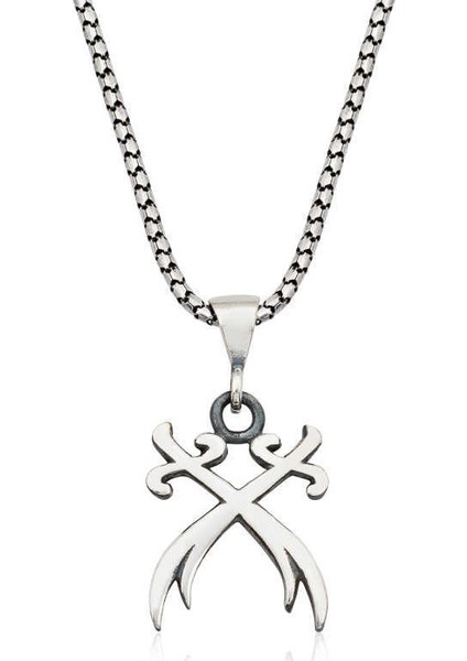 ​Gümüş İkili Zülfikar Kılıcı Kolye