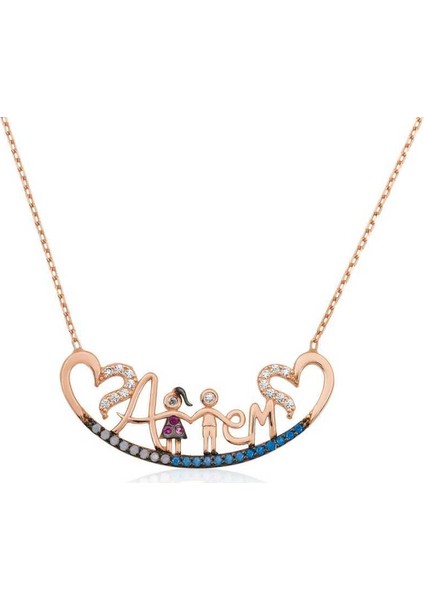 Gümüş Annem Yazılı Bayan Kolye