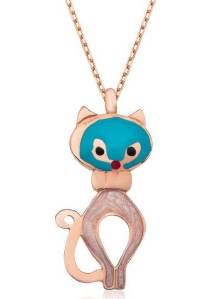 Gümüş Bayan Kedi Kolye