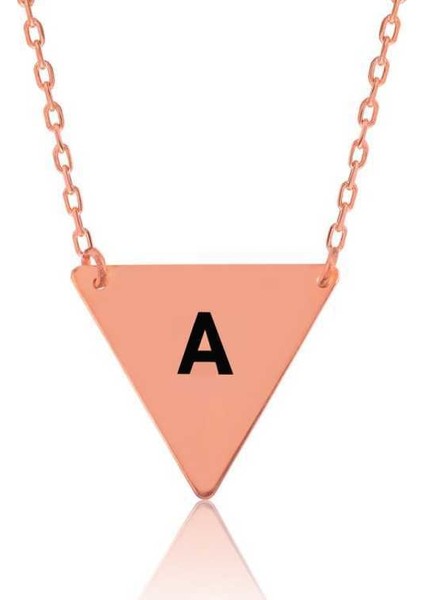 Gümüş Harfli Üçgen Plaka Kolye