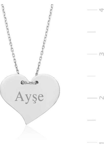 Gümüş İsimli Kalp Bayan Kolye