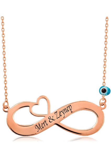 Gümüş Kalpli Sonsuzluk İsimli Kolye