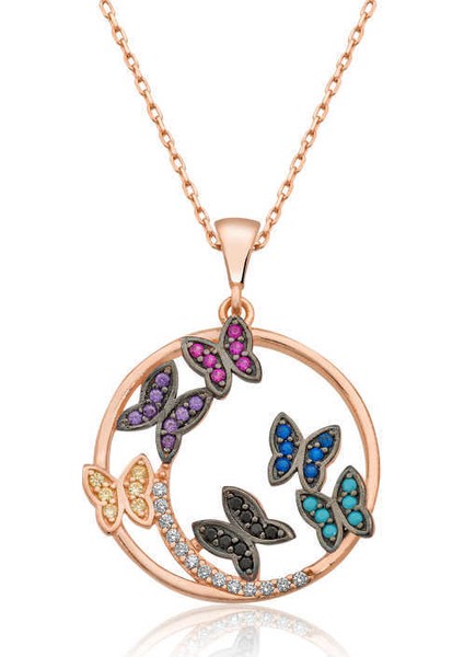 Gümüş Kelebek Çemberi Kolye