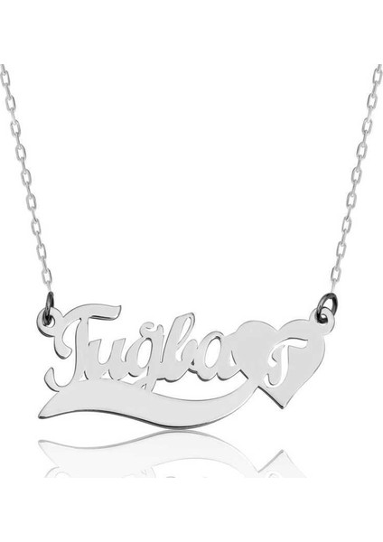 Gümüş Kişiye Özel İsimli Aşk Kolye