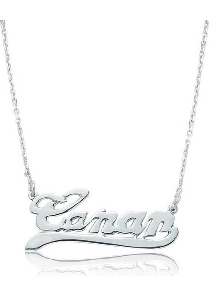 Gümüş Kişiye Özel İsimli Bayan Kolye