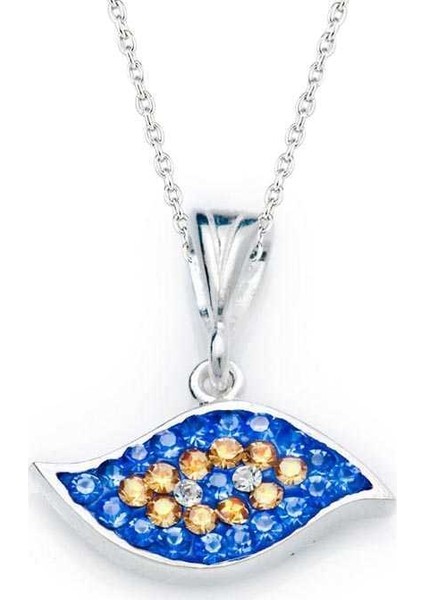 Gümüş Nazar Gözlü Bayan Kolye