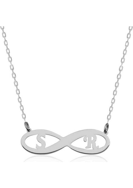 Gümüş Sonsuzluk Harf Kolye