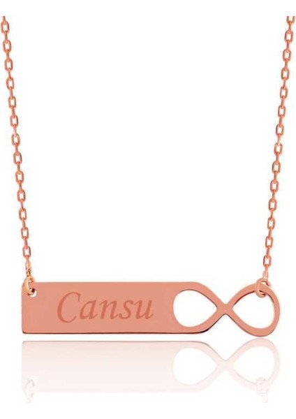 Gümüş Sonsuzluk Plaka İsimli Kolye