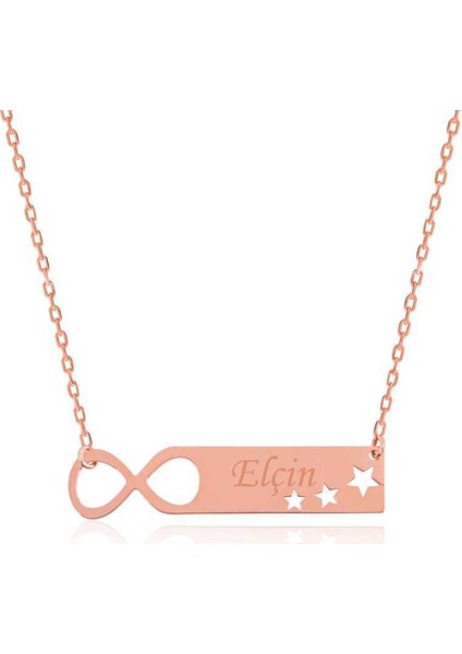 Gümüş Sonsuzluk Yıldızlı Kişiye Özel İsimli Kolye