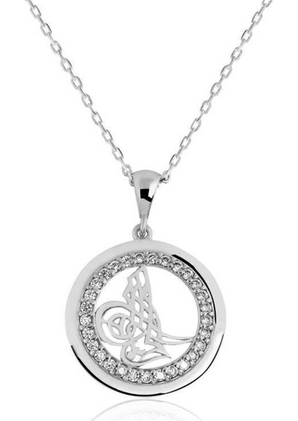 Gümüş Tuğra Bayan Kolye