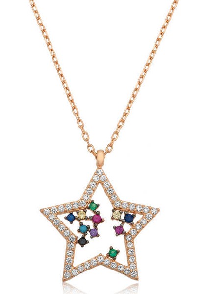 Gümüş Yıldız Bayan Kolye