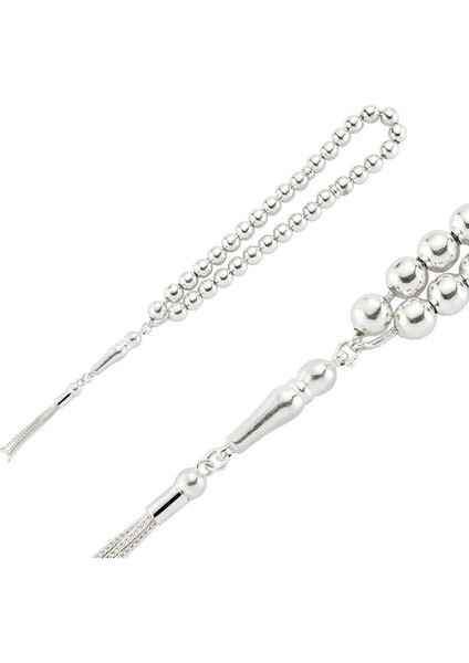 Gümüş Yuvarlak Düz Tesbih