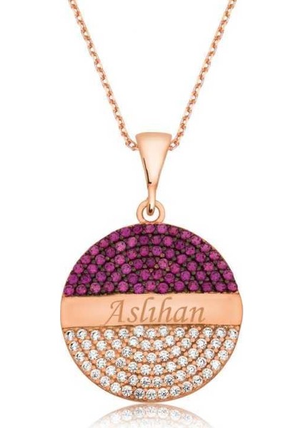 Gümüş Yuvarlak İsimli Bayan Kolye