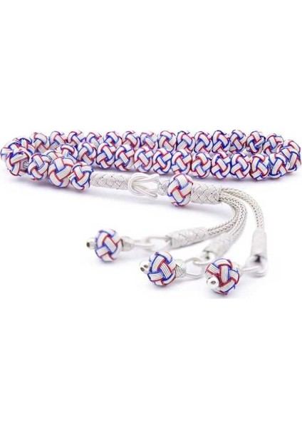 Mavi Kırmızı Beyaz Gümüş Trabzon Kazaziye Tesbih