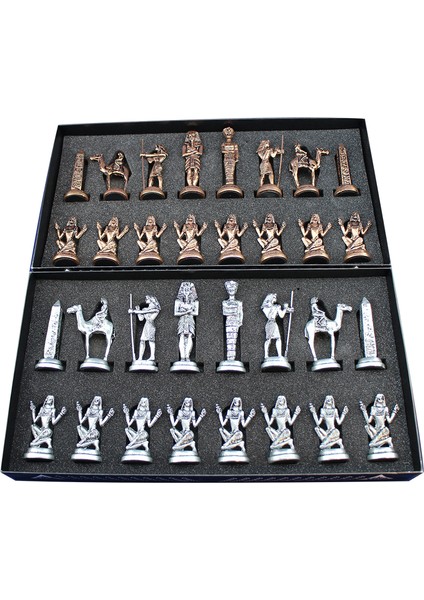Metal Mısır Satranç Takımı Antik ve Ceviz Tahta modelleri