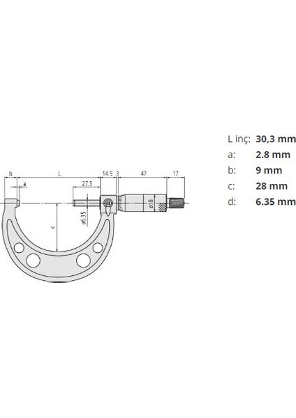 Mi̇tutoyo Dış Çap Mikrometresi 103-137 0-25 mm