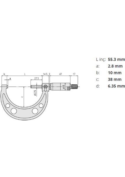 Mi̇tutoyo Dış Çap Mikrometresi 103-138 25-50 mm