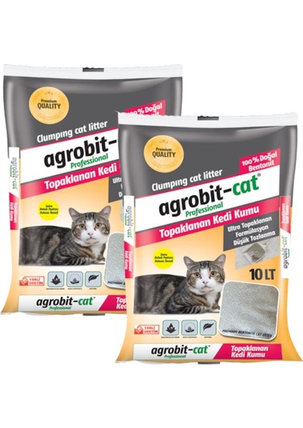 Cat Bebek Pudrası Kokulu Doğal Bentonit Kedi Kumu 2 x 10 lt