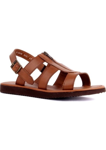 Taba Deri Erkek Sandalet