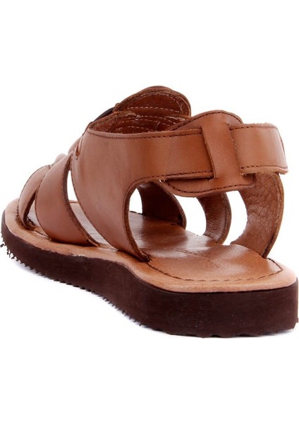 Taba Deri Erkek Sandalet