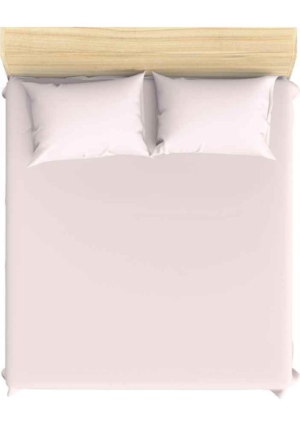 Saten Pembe 160 x 200 Çift Kişilik Lastikli Çarşaf Takımı