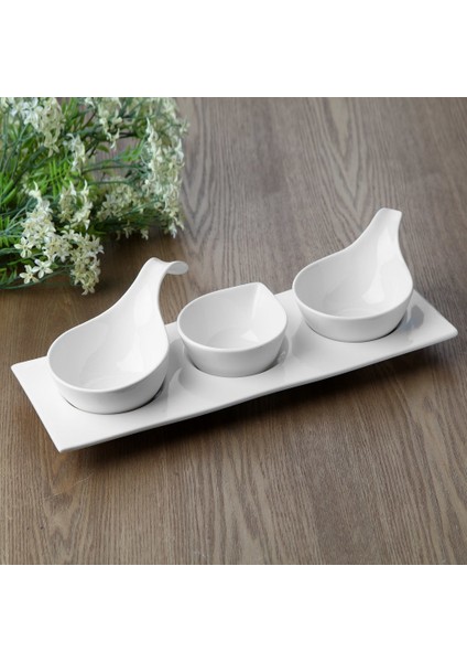 White & Begie French New Bone 4'lü Kahvaltılık