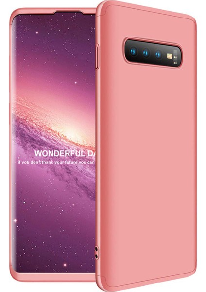 Samsung Galaxy S10 Kılıf Double Dip 360 Protective Rose Gold