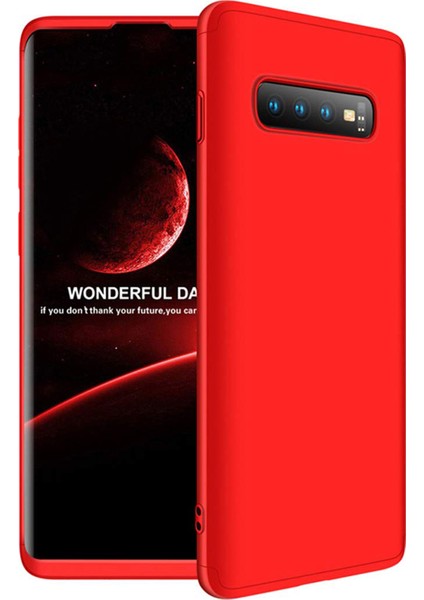Samsung Galaxy S10 Kılıf Double Dip 360 Protective Kırmızı