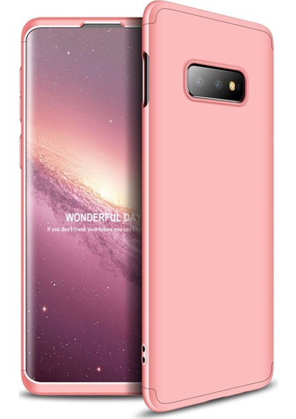 Samsung Galaxy S10E Kılıf Double Dip 360 Protective Rose Gold