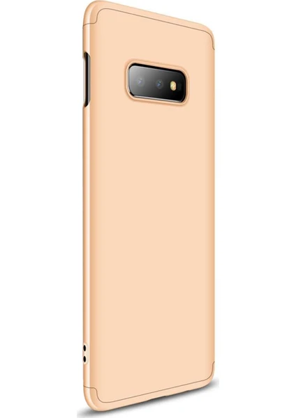 Samsung Galaxy S10E Kılıf Double Dip 360 Protective Gold