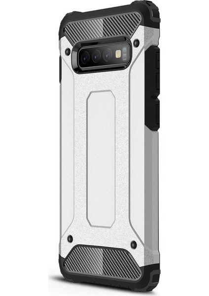 Samsung Galaxy S10 Kılıf Rugged Armor Gümüş