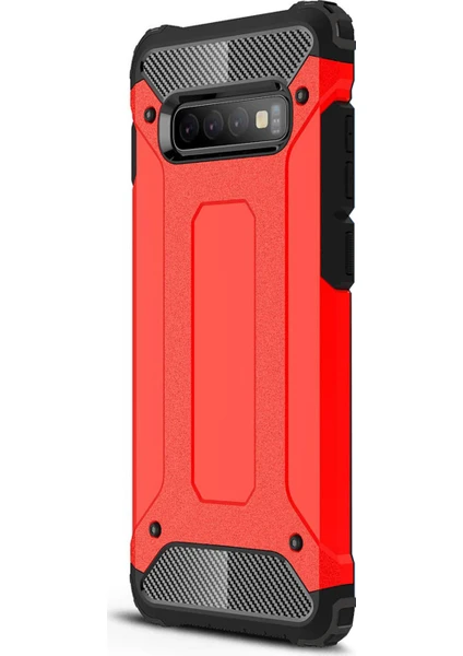 Samsung Galaxy S10 Plus Kılıf Rugged Armor Kırmızı